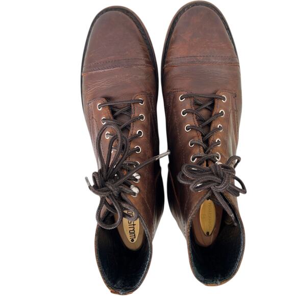 THURSDAY Boot Co. Men's Captain Brown Leather Lace-Up Boots Size 8.5199 - Picture 4 of 12